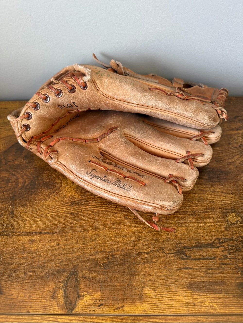 Ted Williams Sears 1678 Vintage Leather Baseball Glove Signature Model Cowhide